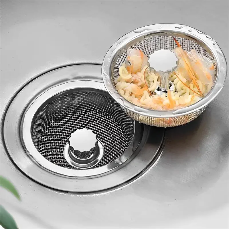 Stainless Steel Sink Filter Kitchen Anti-blocking Sink Sewer Strainers Bathroom Floor Drains Net Hair Catcher Garbage Filters