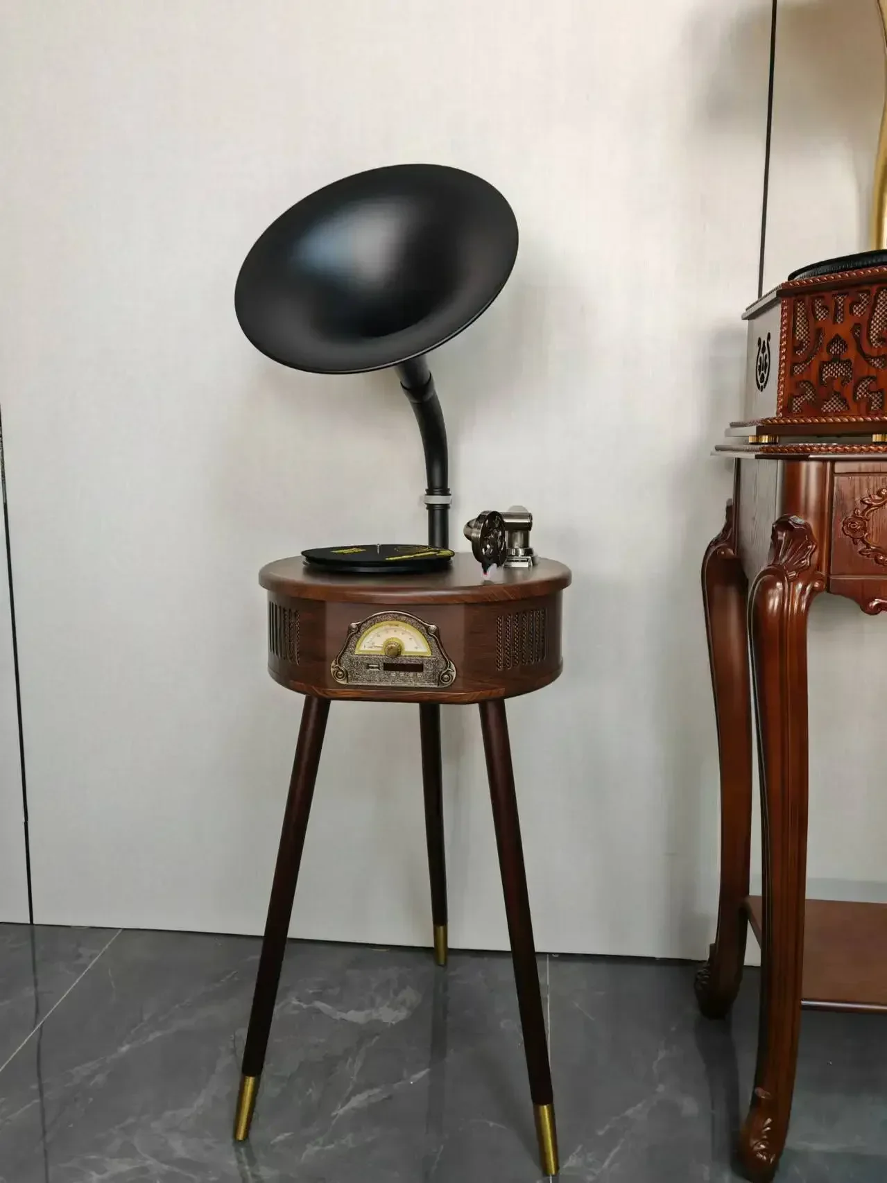 

Модернизация винтажного граммофона в стиле ретро, проигрыватель виниловых пластинок Bluetooth 4,2, проигрыватель 7/9/12 дюймов, трехскоростной регулируемый рубиновый стилус