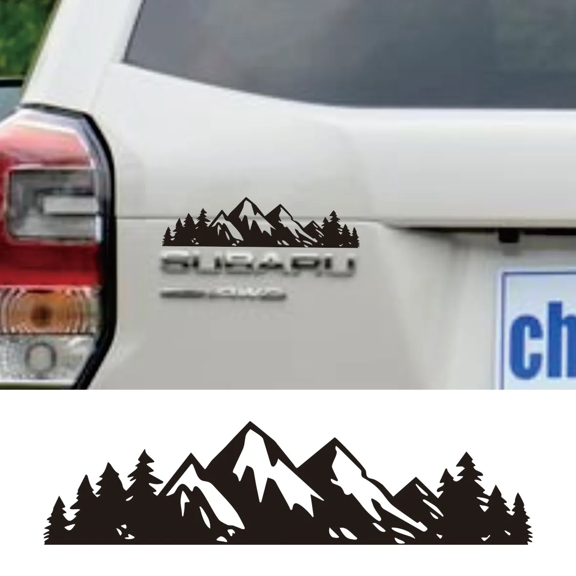 

7" Trees And Mountain Decals Car Graphic Logo Racing Sticker for Subaru Forester Outback Ascent Crossstrek Tail Emblem Decor