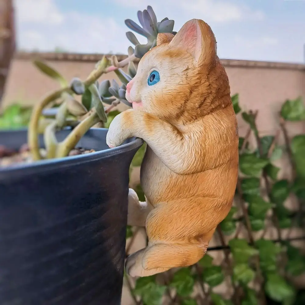 Creative 3D Climbing Animal Pendant Unique Resin Art Flower Pot Pendant Cute Cartoon Animal Ornaments Fish Tank Landscaping