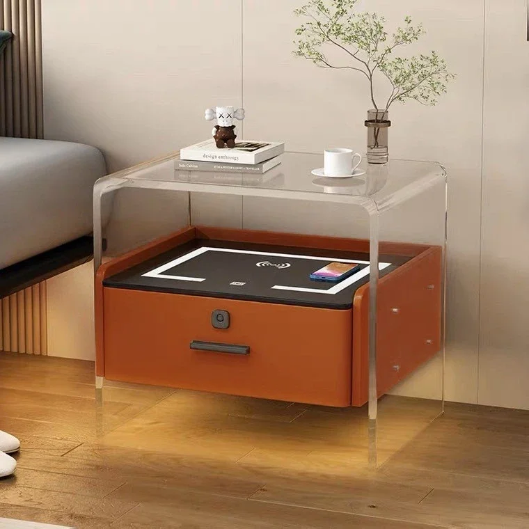 Smart Bedside Table,Nightstand with Wireless Charging