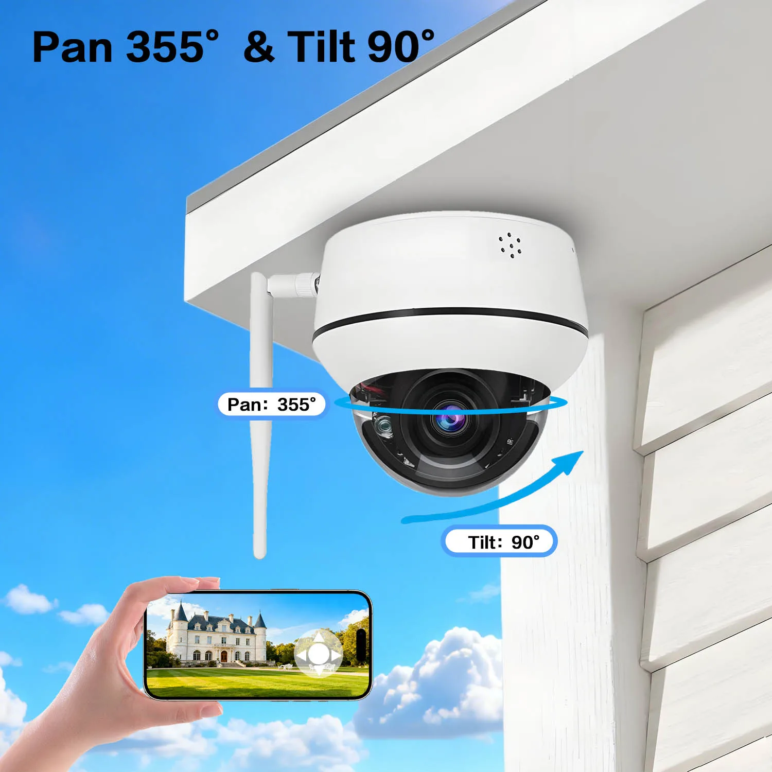HJT 5MP WIFI PTZ Dome IP камера 5X Auto Zoom Surveillance 3.6MM Two Way Audio IR Night Version Waterproof Onvif TF Card Sl
