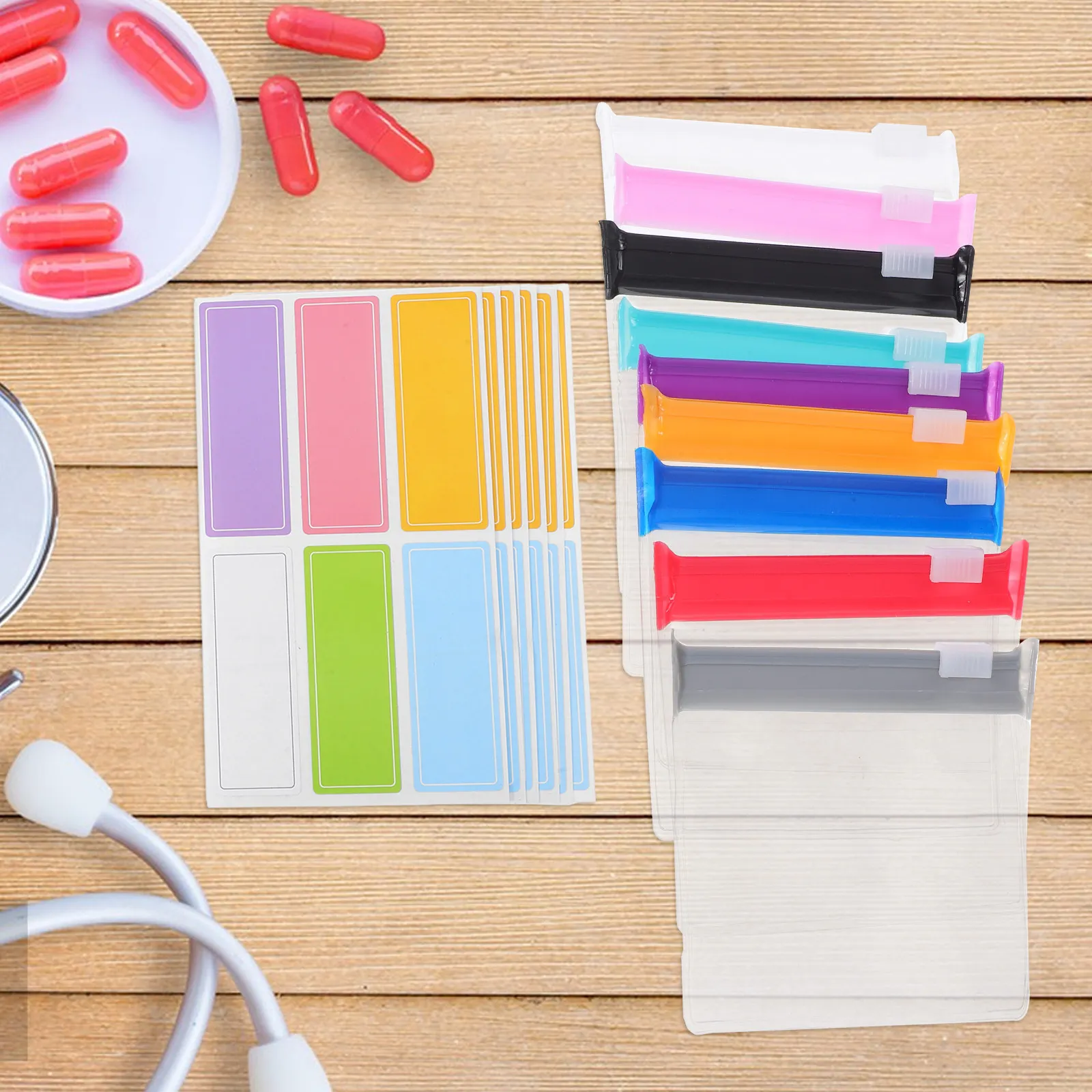 27Pcs Travel Pill Container Zippered Pill Pouch Reusable Waterproof PVC Medicine Organizer Label Stickers Small Items Bag