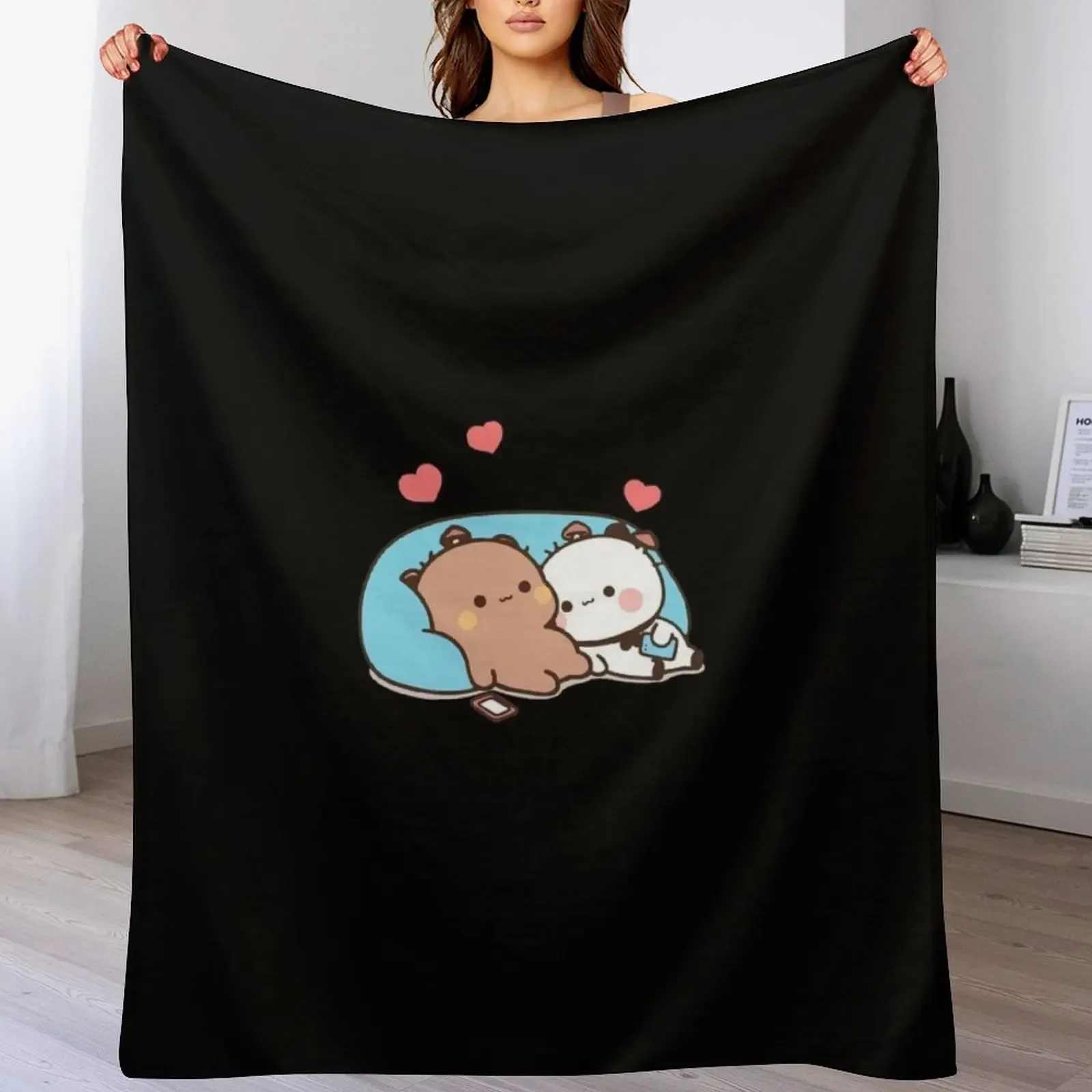 

bear and panda bubu dudu balloon Throw Blanket Plaid Bed Soft Big christmas gifts Blankets