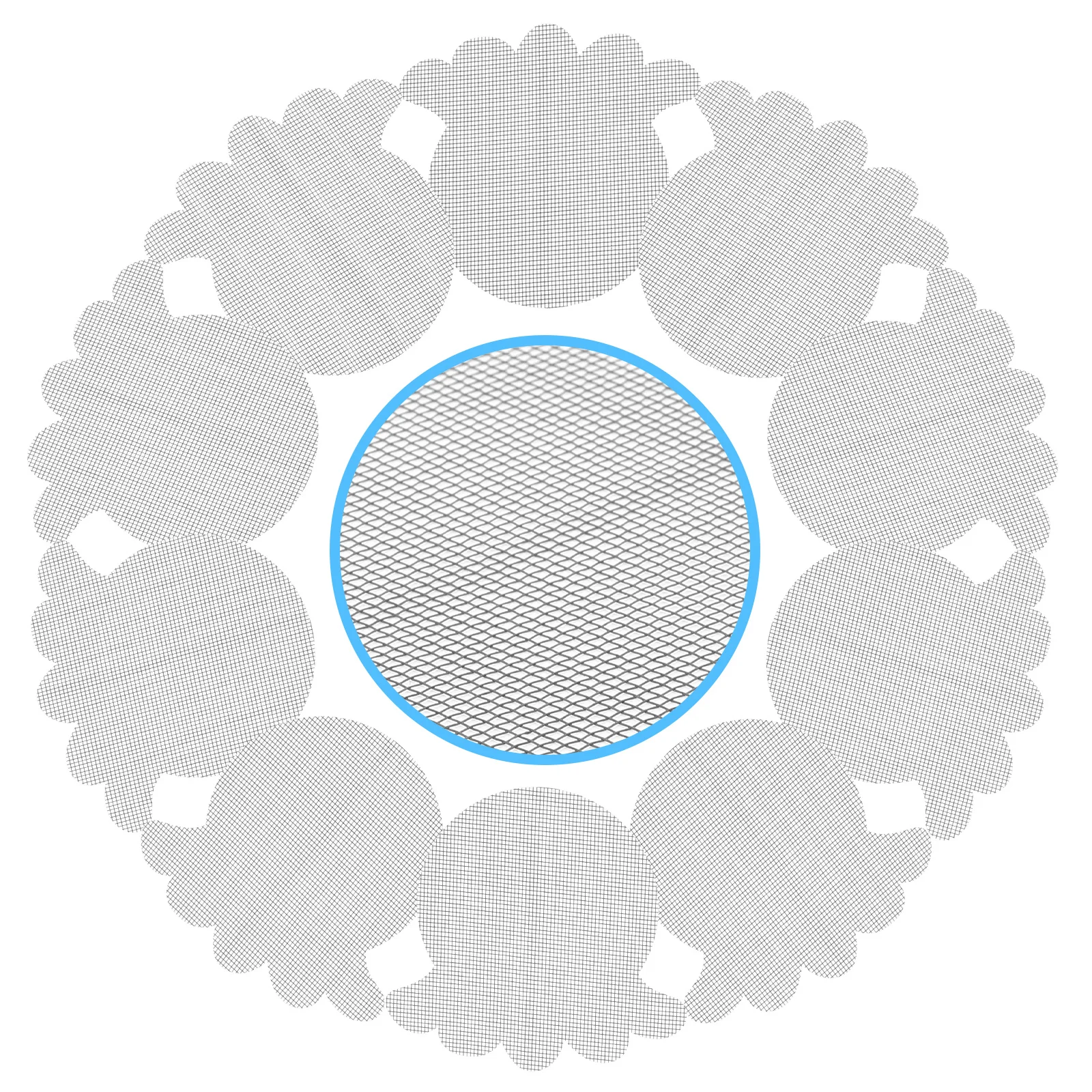 

10Pcs Floor Drain Pads Self Adhesive Bonding Shower Drain Stickers Fine Mesh Hair Residue Stopper Shower Hair Catcher