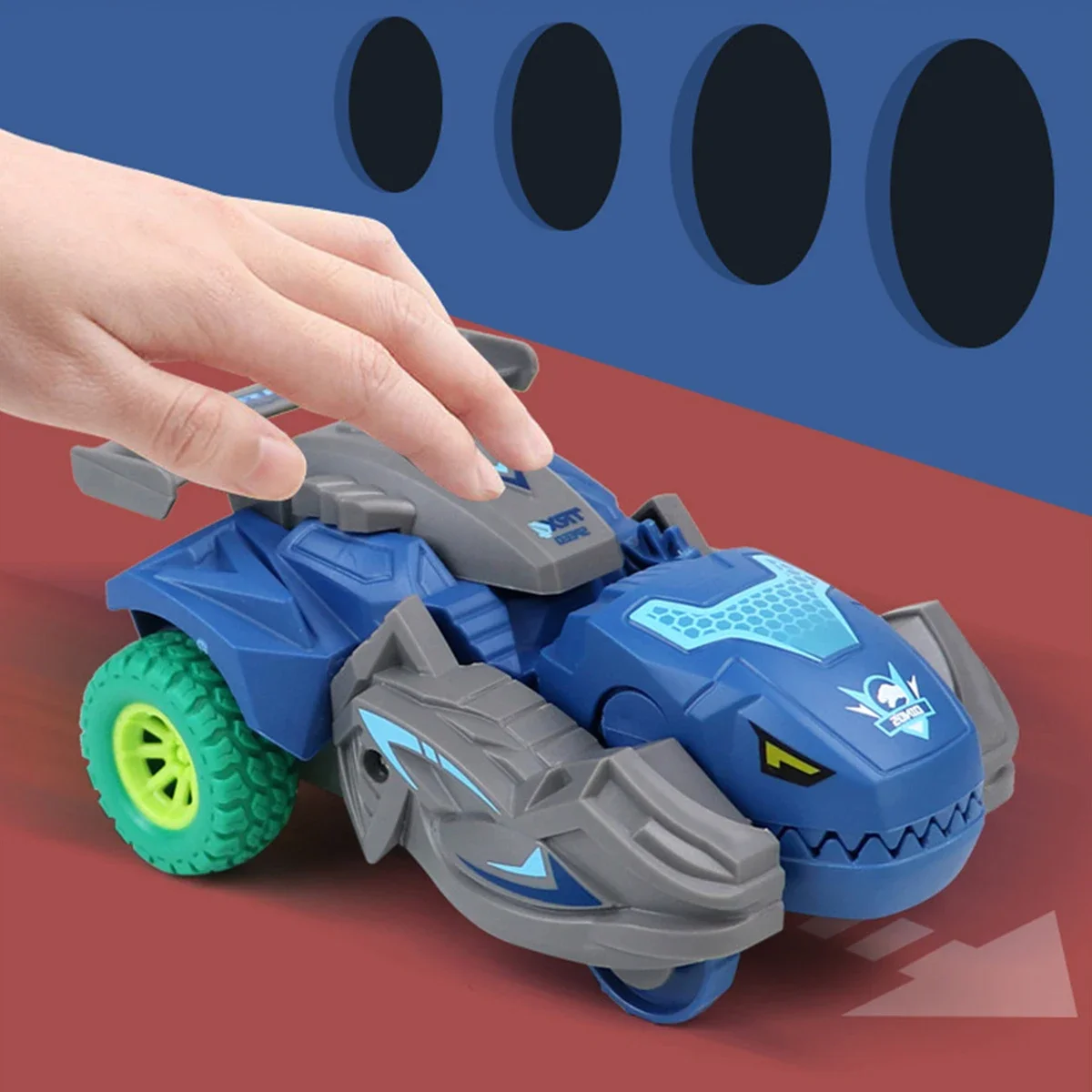 Dinossauro carro transformador brinquedo eco-friendly inercial deslizante um passo ação colisão deformação tiranossauro veículos brinquedo crianças