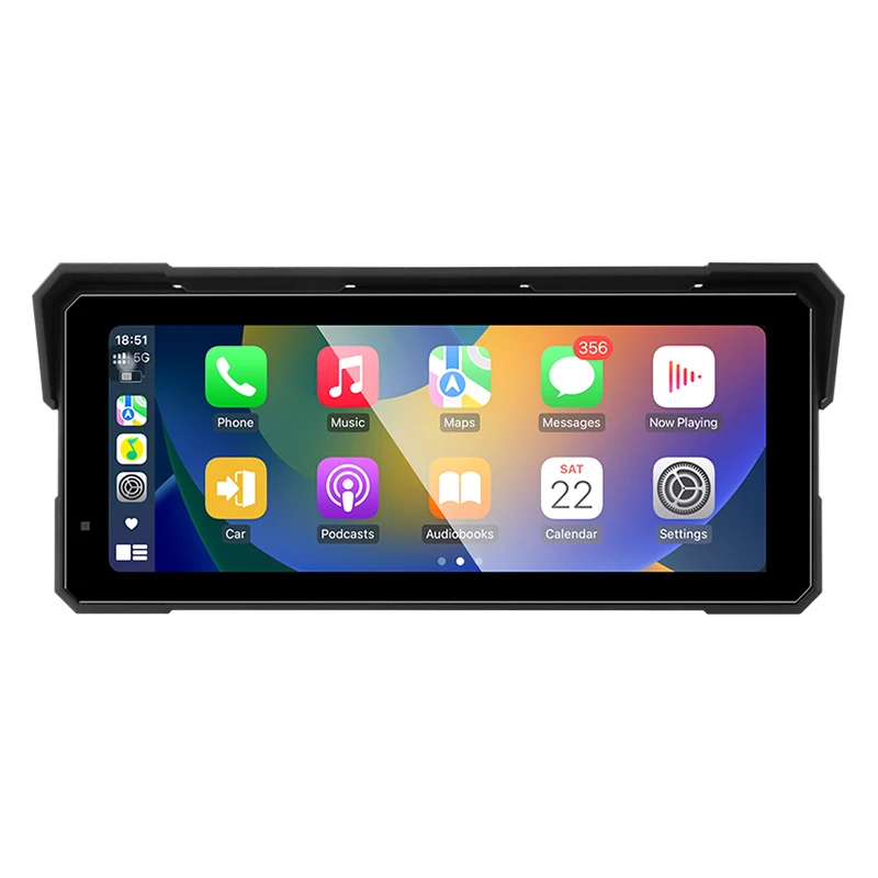 Jansite Tragbarer 8,1 Zoll IP67 Wasserdichter Motorrad 4K DVR Navigations-GPS Drahtloses Carplay Android Auto TPMS Digitaler Motorrad-Armaturenbrett-Rekorder Monitor