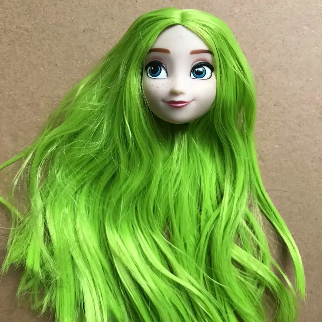 Głowy lalek dziewczynek Księżniczek Disneya 1/6 Elsa Anna Alicja Roszpunka Kolorowe włosy Kolekcja główek figurki lalek