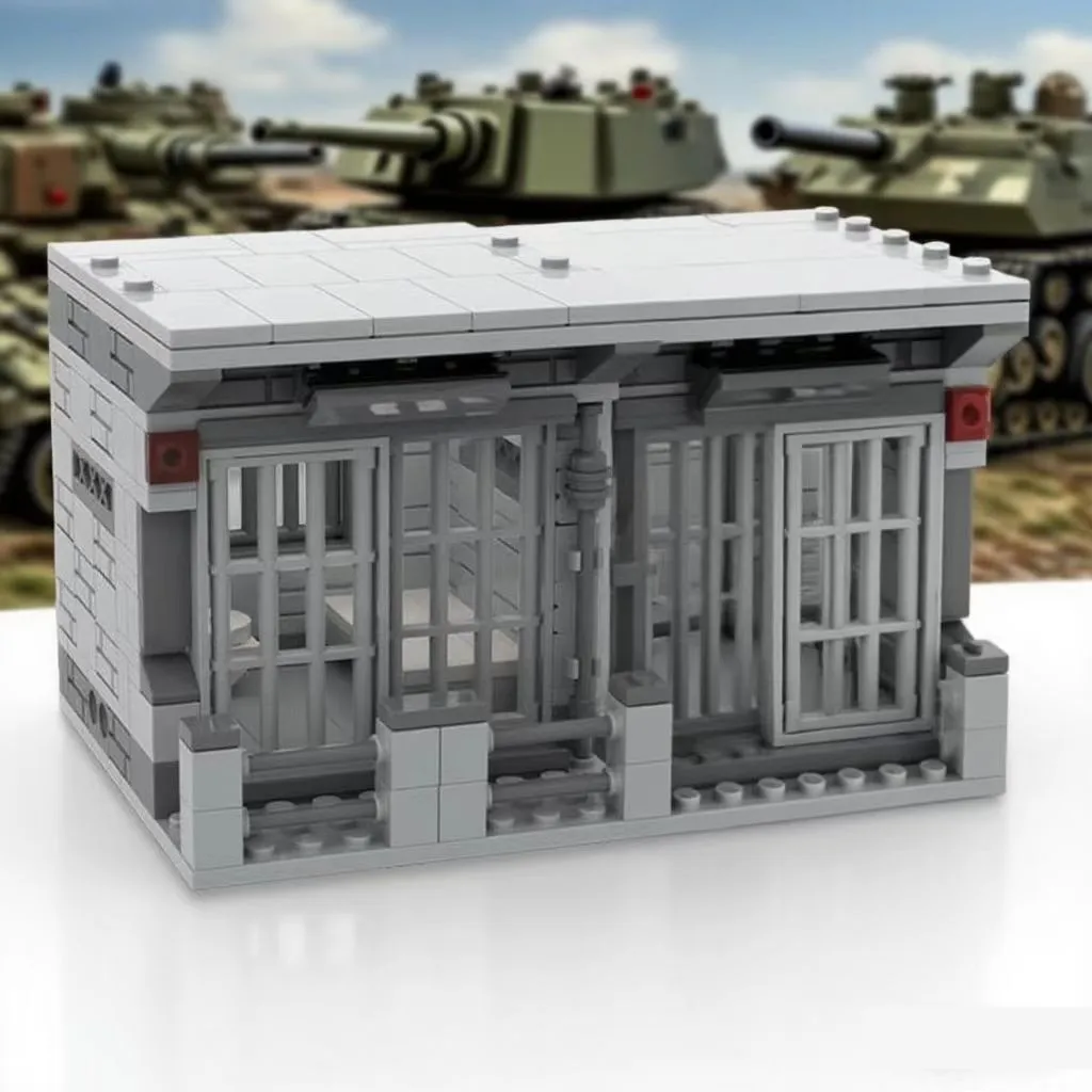 

Police Prison Cage Building Blocks Simulated Jail Cell with Bed & Toilet Military Bricks Creative Educational Toy for Kids Boys