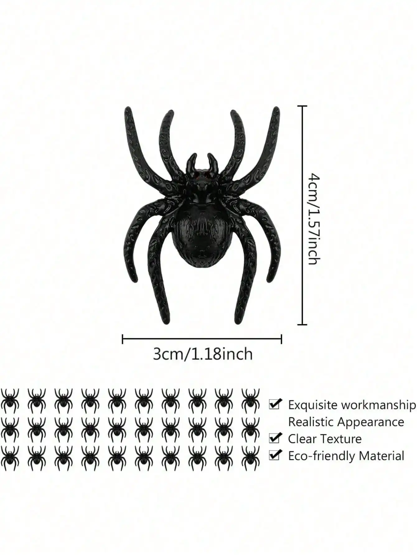 20/50 قطعة من ألعاب العنكبوت البلاستيكية الواقعية دعائم مزحة الهالوين صغيرة الحجم لتزيين الهالوين المضحكة