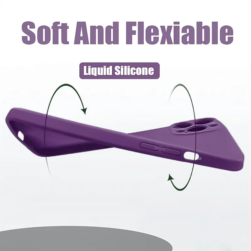 Luxury Liquid Silicone Phone Case For iPhone 17 Pro Max Air 14 15 Plus 11 16 Pro 13 12 Mini 16E Soft Shockproof Protection Cover - náhled 6