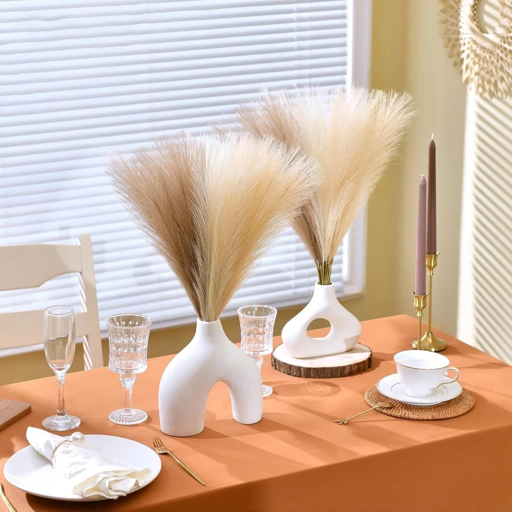 15Pcs Pampas Grass Realistic Artificial Stems Home Decor 55CM Fake Plant for  Garden Wedding Decoration Vase Filling Ornament view 2