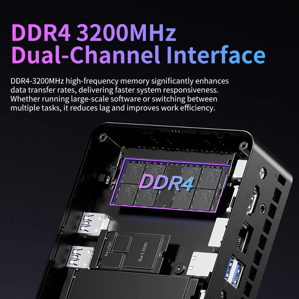Bestoss A3U Mini PC AMD Ryzen 5 5625U 16GB DDR4 3200MHz RAM 2TB ROM 4K 60Hz mini pc Windows11 pro Gaming Computer desktop