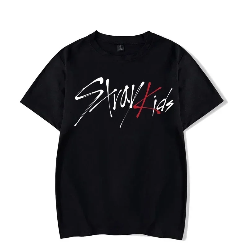 KPOP Kids T-shirt Stray Kids Letter Print Short Sleeve  Women Fans Fashion Casual Outdoor Shirts Tops