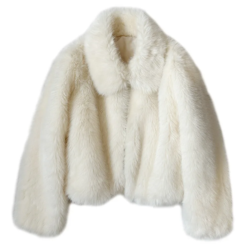 Autumn and winter Korean version beige fox hair toka imitation fur popular fashion fluffy coat women's fluffy clothes