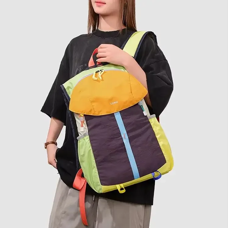 Dopamine Colorblock Casual Backpack, Lightweight Daypack for Teens, Adults, Daily Commute, School Classes, Short Trips, Outdoor