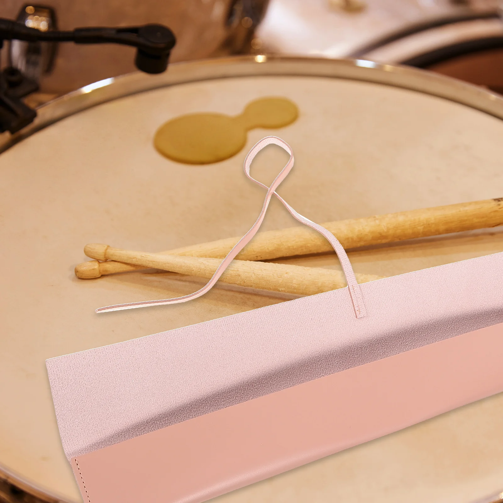

2 Pieces Drum Stick Pink Drumsticks Case Pu Protection Mallets Carrying Bag Storage For Musicians