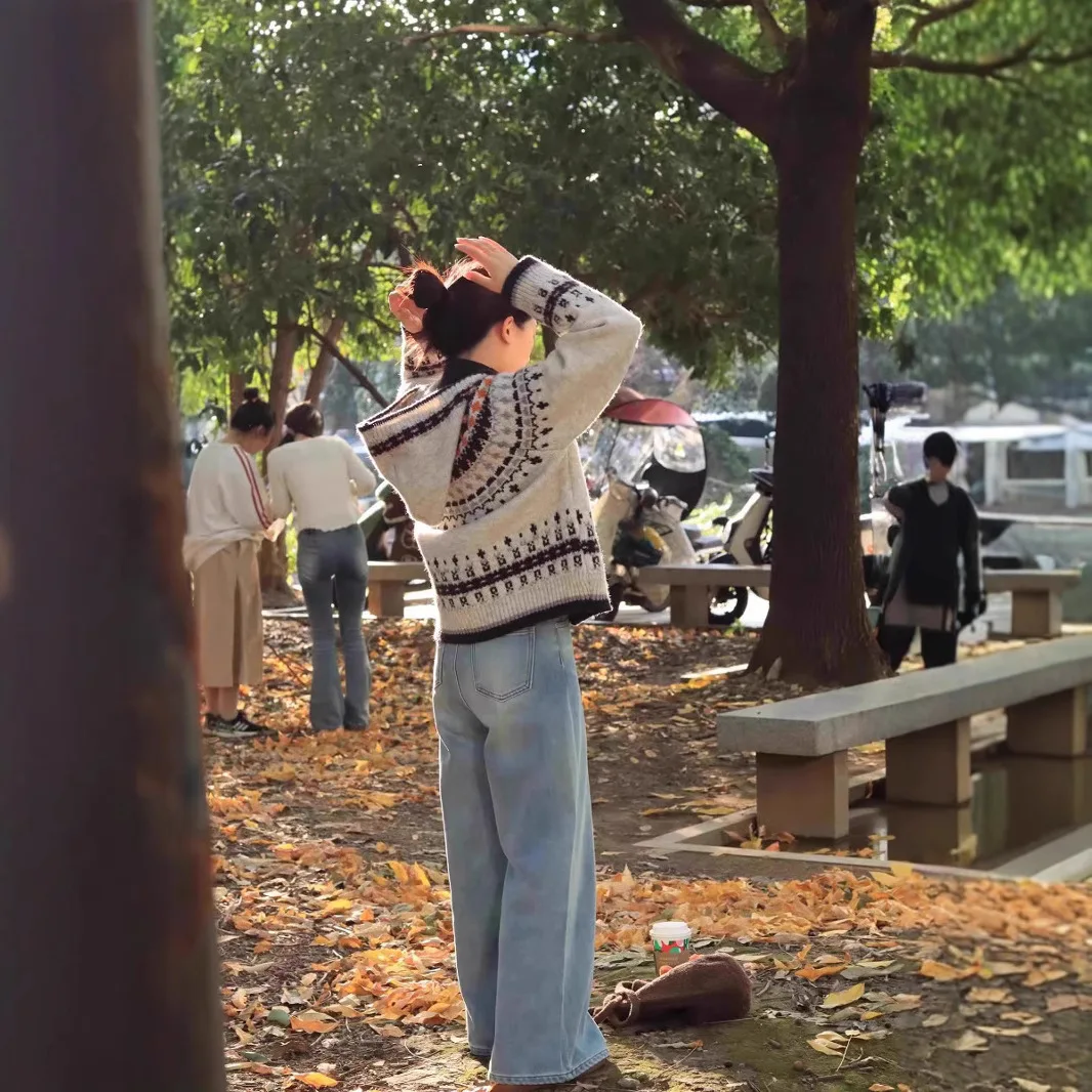 Retro Sweater, Knitted Cardigan Jacket, Women's Autumn/winter 2025 New Outfit