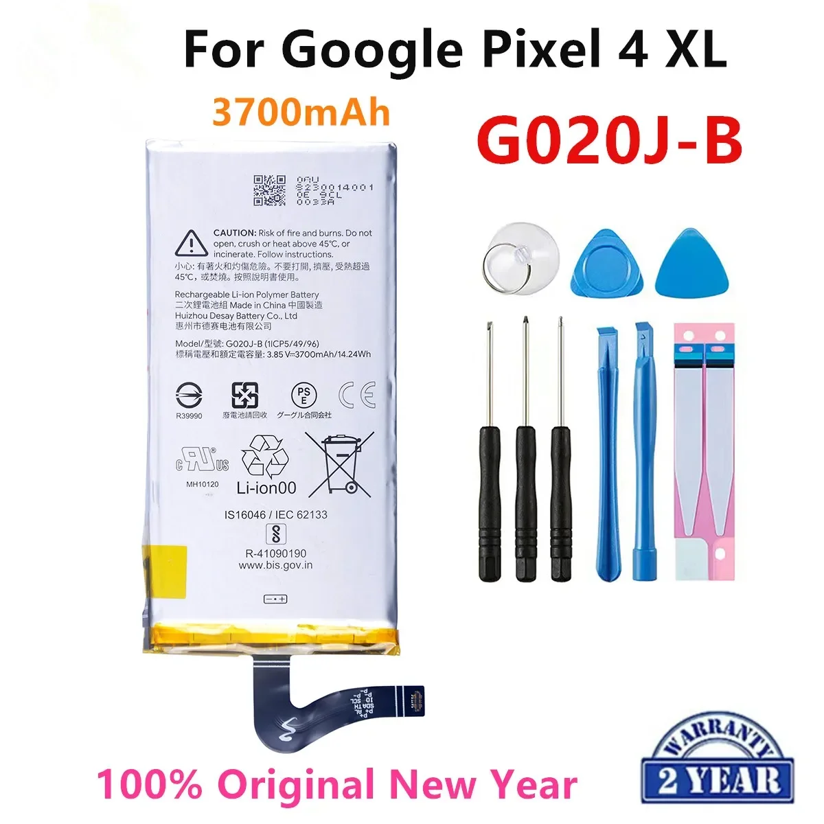 

100% Orginal G020J-B 3700mAh Replacement Battery For Google Pixel 4 XL Pixel4 XL Genuine Latest Phone Batteries+Tools