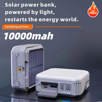 10000mAh  Solar Power Bank Powerbank Portable Charger External Battery Bracket Camping Tent Light Emergency Power Supply