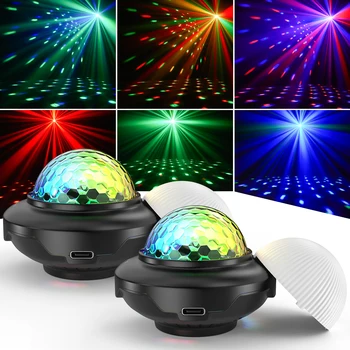 U'King 2PCS USB Mini palla magica ad attivazione vocale LED palla da discoteca luce DJ atmosfera luce telecomando stroboscopica luce notturna