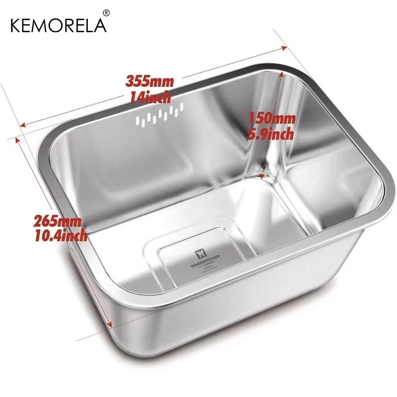 10L Portable Stainless Steel Washing-up Bowl Large Multipurpose Dish Tub Vegetable Washing Basin Kitchen Sink Organizer view 6