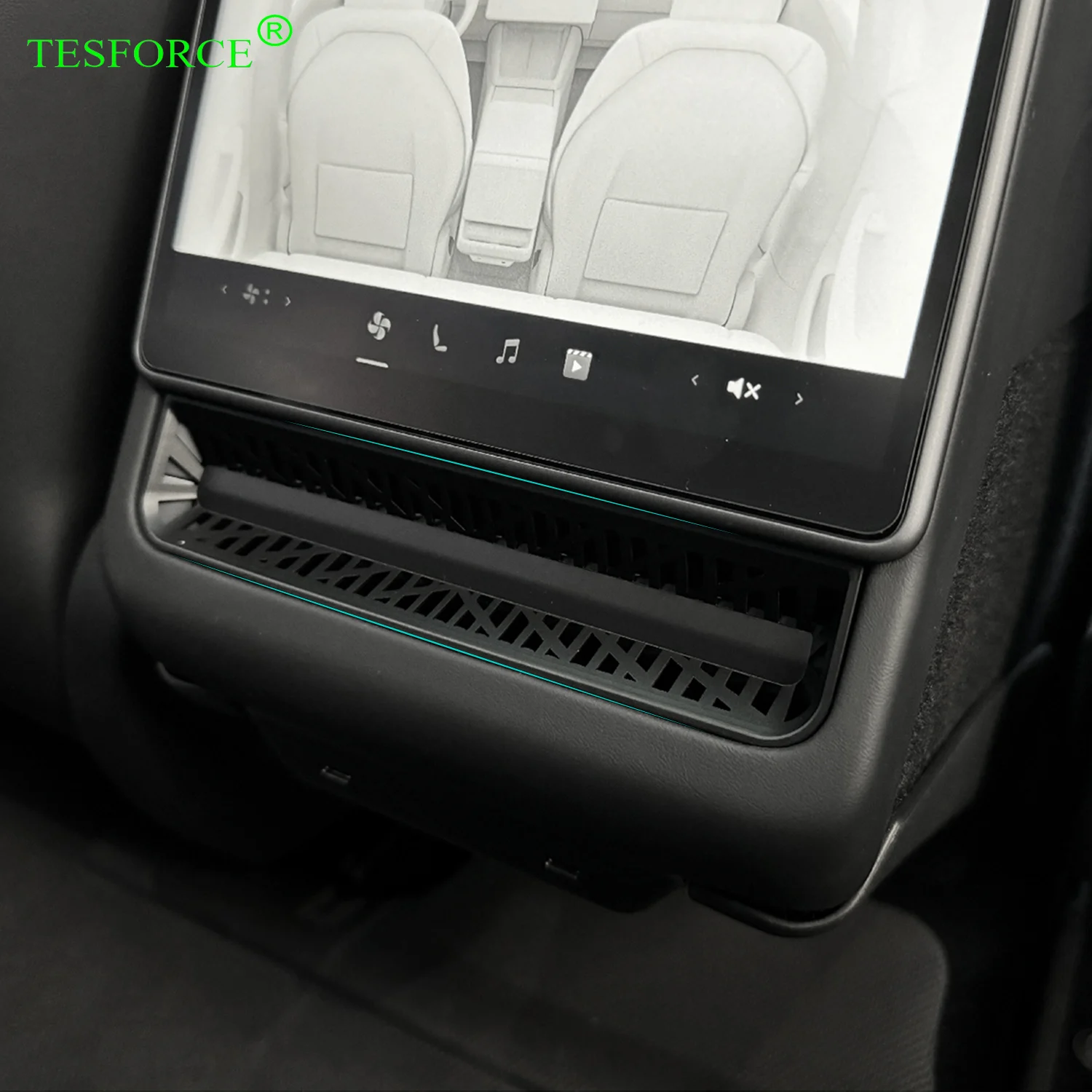 

For Tesla Model 3 Highland 2024 Rear Air Vent Protection Cover Anti-clogging ABS Protective Frame Non-destructive Installation