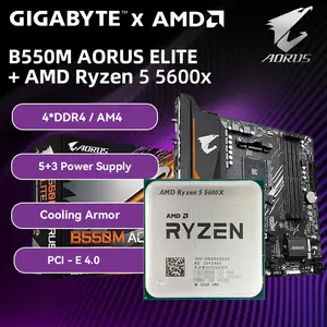 マザーボードセット,amd ryzen 5 GIGABYTE-B550M cpu,ddr4,amdマザーボードサポート,max128gb  ram,5500,5500プロセッサ,新規 - AliExpress