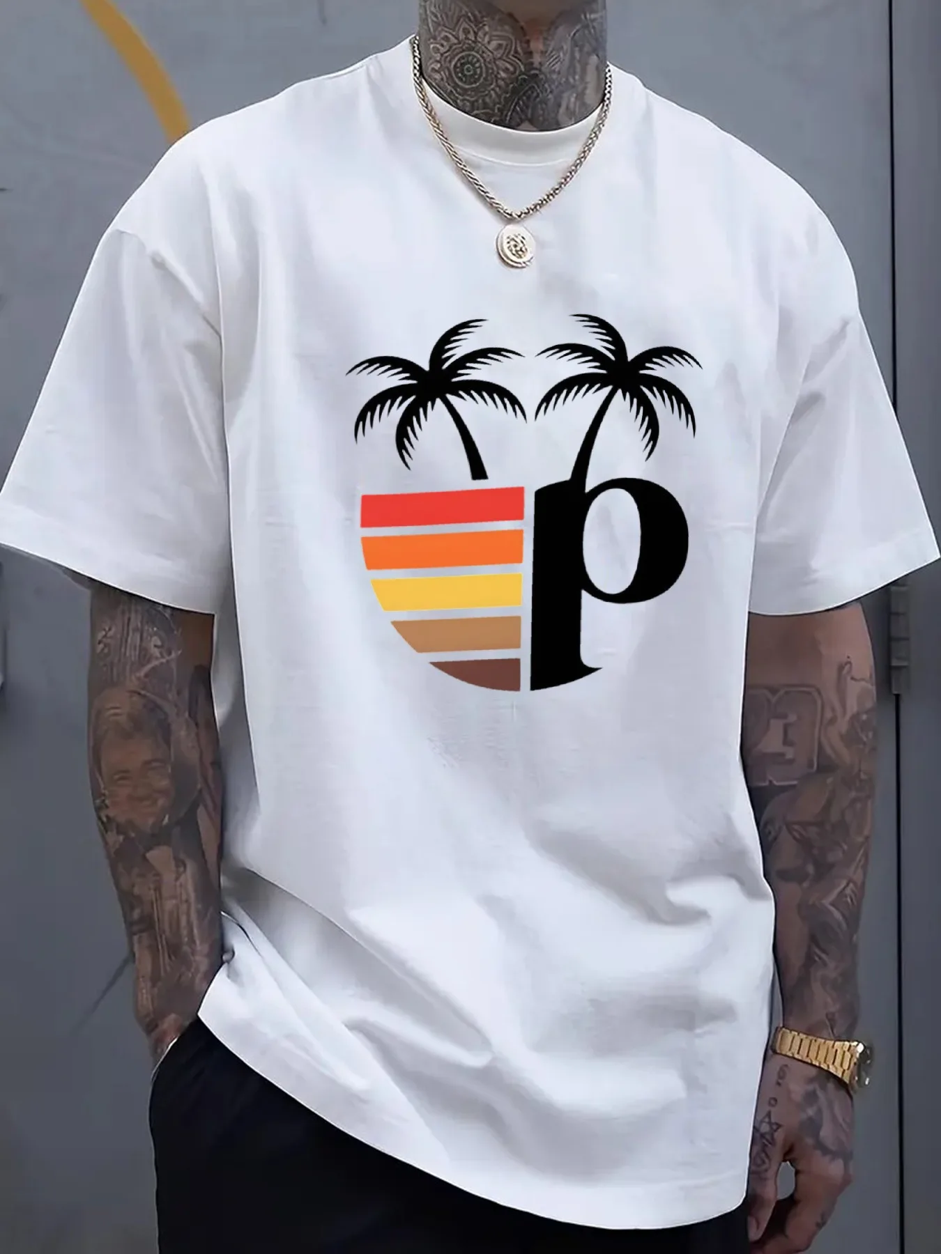 Men's T-Shirt Vacation Everyday Casual Outfits Everyday Essential Beach Clothes Vacation Apparel Relaxed Fit Tee  Leisure Wear