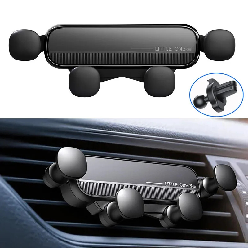 Universal Gravity Car Phone Holder Air Vent Telescopic Car Phone Mount 360-Degree Air Outlet Smartphone Support for 4 -7 inches