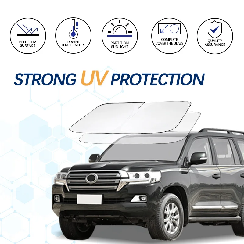 

Car Windshield Sun Shade For Toyota Land Cruiser Sunshade Summer Visor Protector Foldable Blocks UV Rays Protection Accessorie