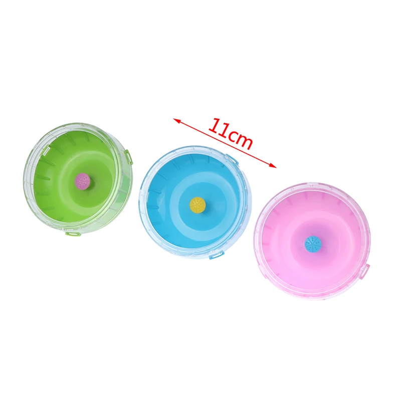 1pcs 11cm Hamster Wheel Small Animal Running Disc Toys Cute Plastic Jogging Exercise Wheel Pet Cage Accessories images - 6