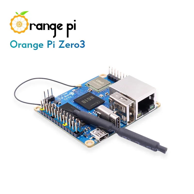 Orange Pi Zero 3 2GB + Placa de extensión de interfaz, DDR4 Allwinner H618 WiFi Bluetooth Mini PC Orange Pi Zero3, ordenador de una sola placa