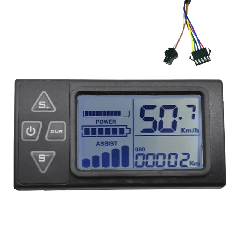 24V 36V 48V 60V S861 LCD Ebike Display Dashboard Meter for Electric Bike BLDC Controller Control Panel(SM Plug)