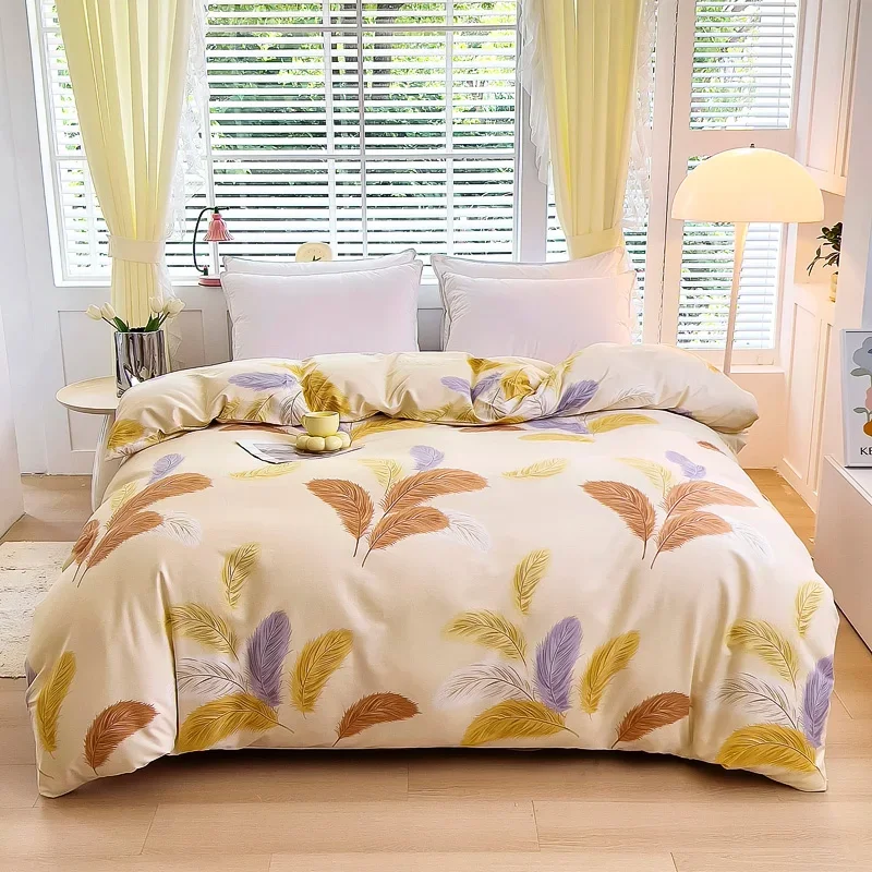 100% Cotton Brushed Duvet Cover Soft Skin-friendly Quilt Covers Thickened Durable All Cottons Printed Blanket Case Single Piece