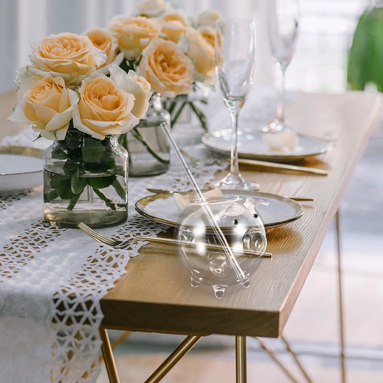 

Pig Shaped Glass Mug 220ml Proper Capacity for Favorite Drinks Unique Design for Pig Lovers and Drinkware Enthusiasts