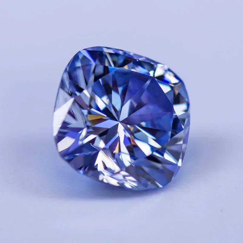 Moissanit-Edelstein, Kissenförmiger Schliff, Lavendelfarbe, Laborgezüchteter Diamant, DIY-Ring, Halskette, Ohrringe, Hauptmaterialien mit Zertifikat – Detail 4