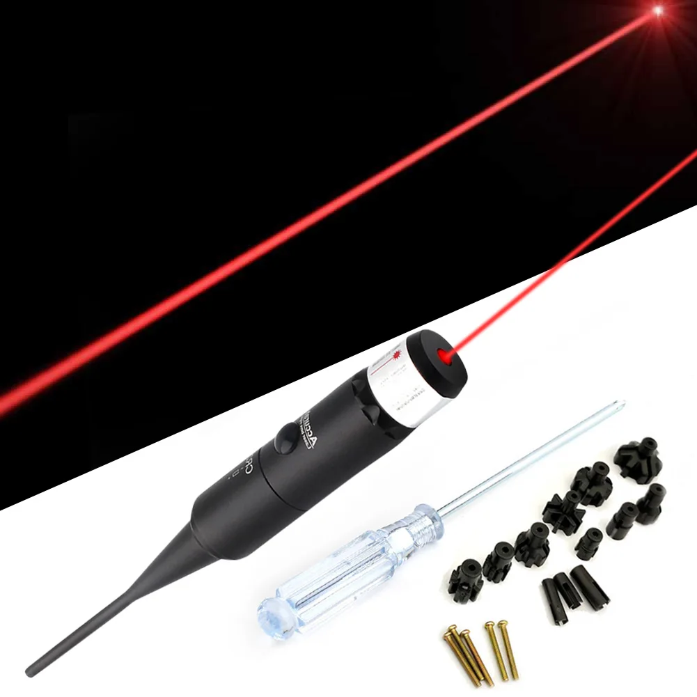 Imagem -03 - Red Dot Laser Bore Sighter Calibração Laser Scope Kit Colimador Calibrador 170 78 Calibre 12 Adaptadores