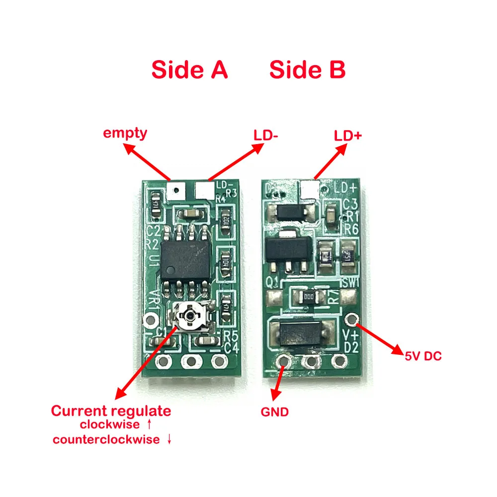 532nm 638nm 658nm 808nm 940nm 980nm الأحمر ليزر الأشعة تحت الحمراء ديود PCB لوحة للقيادة 550mA