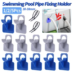 1-5Pcs Swimming Pool Pipe Fixing Holder Supports for Intex Above Ground Pool 30-38mm Hose Outlet Mount Bracket with Tie Clamp