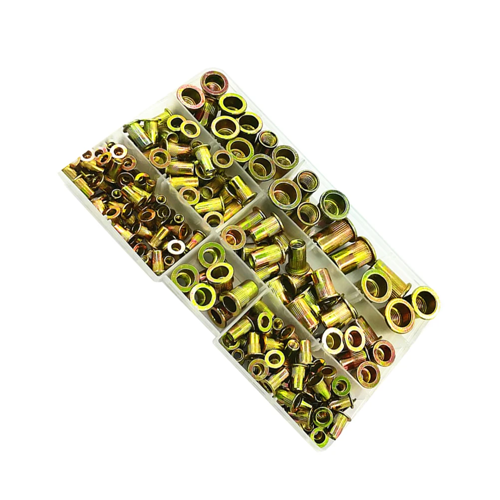 

190 шт. набор клепальных гаек, комплект плоских ремонтных винтов, гайки, заклепки, материал, разные размеры, оборудование для домашнего магазина