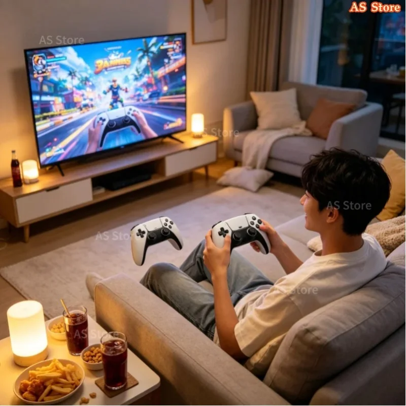 Bezprzewodowy kontroler do gier, podwójny zestaw, ładowalny kontroler z wibracjami, ergonomiczna konstrukcja, joystick, gamepad do gier na PC i konsolach. (M15) — Zdjęcie 2 z 2