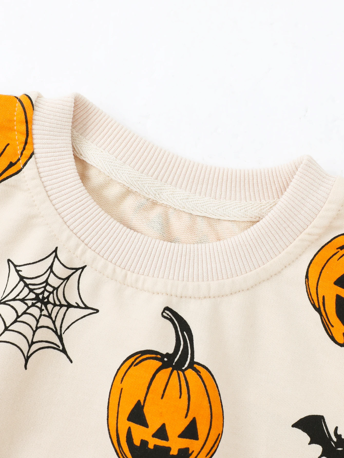 Halloween jongenshoodie met lange mouwen, puur katoen, ronde hals cartoon pompoenvleermuispatroon lente en herfst outdoor casual trui