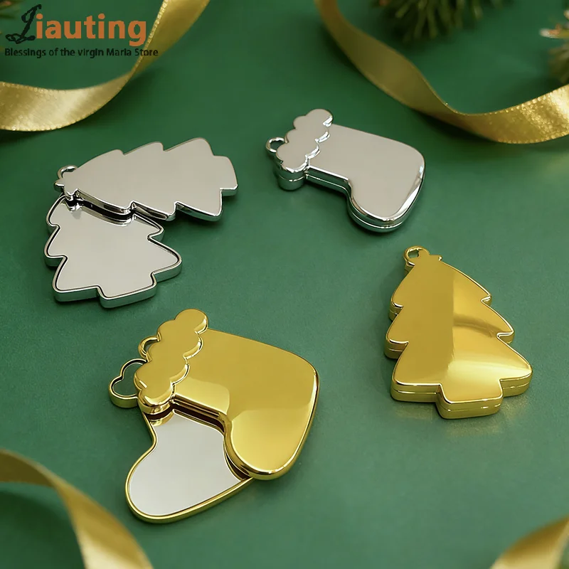 شجرة عيد الميلاد ندفة الثلج الأسهم مرآة لمستحضرات التجميل انزلاق مرآة قابلة للطي الفتيات حمل على مرآة غير قابلة للكسر مرآة الغرور المدمجة