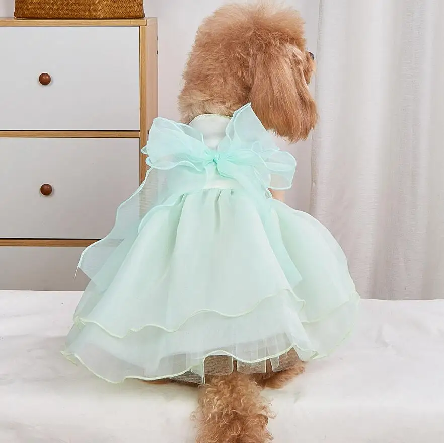 White Dog Wedding Dress Bridal Wedding Costume Puppy Princess Dresses for Small Dogs Luxury Dog Clothes Pomeranian Chihuahua