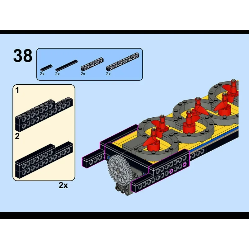 MOC-51009 S Shaped Pinball Track Elétrica, Building Blocks Toy, Módulo GBC Clássico, Presente de Natal, Presente de Aniversário DIY, 792PCs