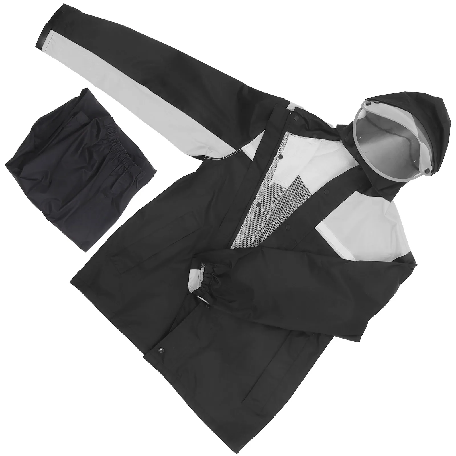 

1 set Motorcycle Suit for Men Heavy Duty Waterproof Raincoat Pants Motorcycle Rain Jacket Set Windproof Rain Gear Black Green XL