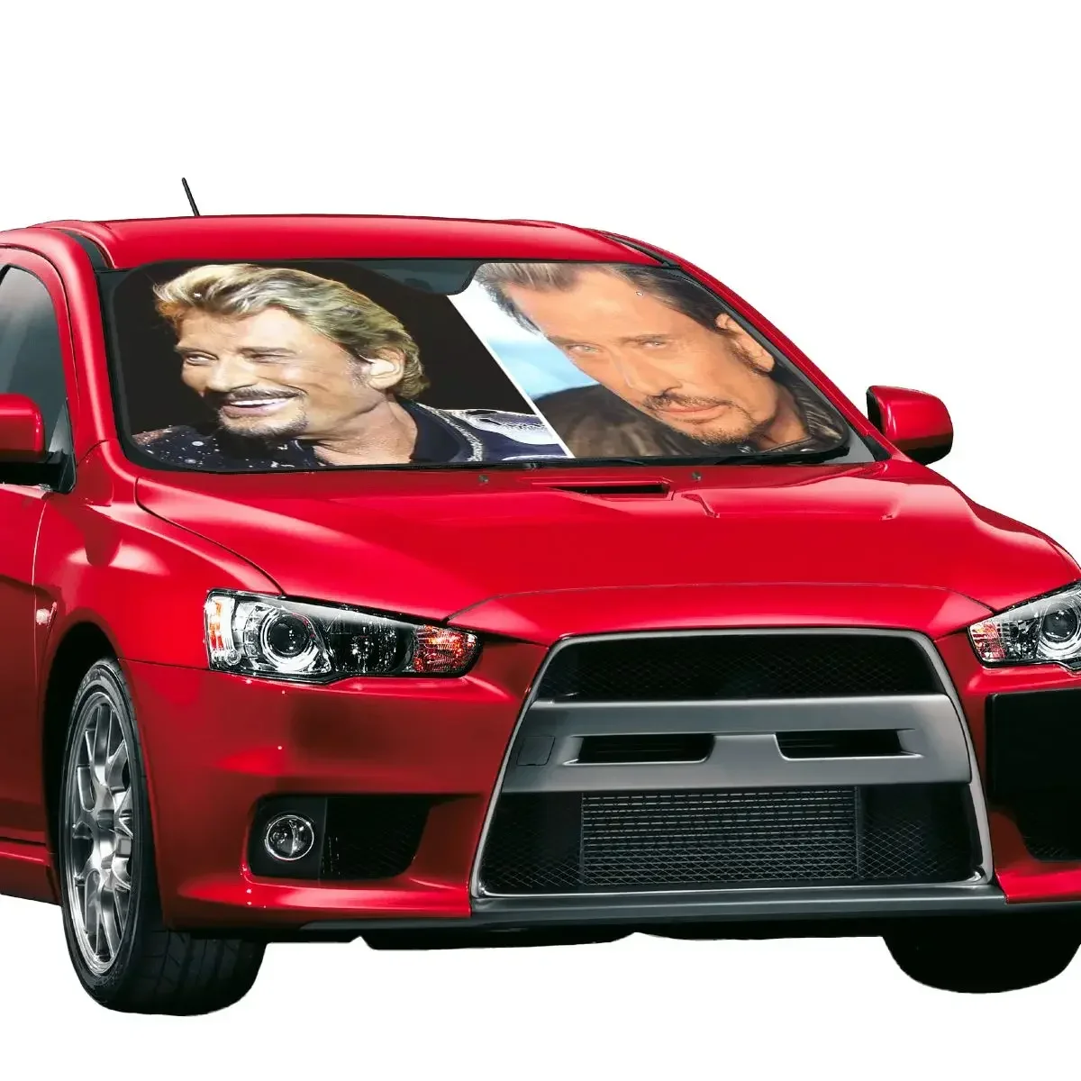 Rock Star Sunshade Windscreen Johnny Hallyday Singer Car Front Windshield 76x140cm Car Window Windscreen Cover Car-styling