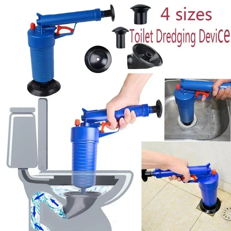  Air Power Drain Blaster Gun High Pressure Pipe Plunger Drain Cleaner Pump Pipeline Clogged Remover Bathroom Sink Toilet Cleaner 