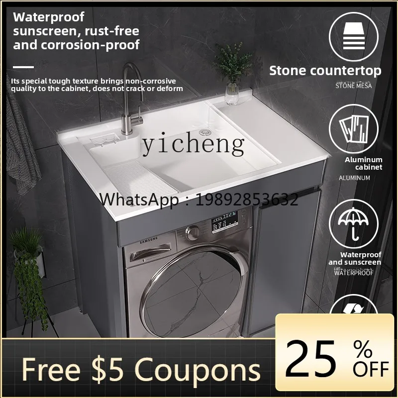 WY  balcony laundry cabinet drum significant other washing machine integrated basin cabinet bathroom laundry table pool